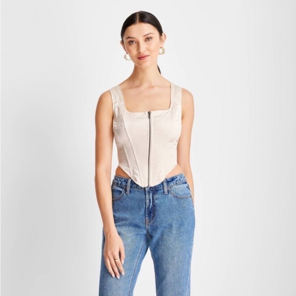 FUTURE COLLECTIVE Kahlana
Barfield Brown Women's Zip-Front
Bustier